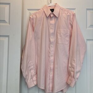 Jos. A. Bank Traveler's Collection Men's Long Sleeve Pink Button Up Shirt